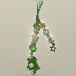 Handmade frog phone charm